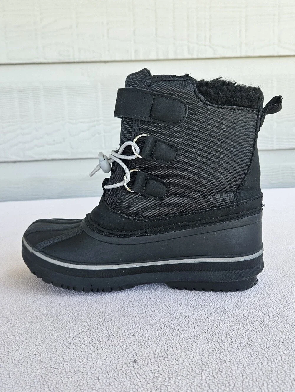 London Fog Oxford Snow Winter Boot Toddler SZ 13 Black Waterproof Hook & Loop